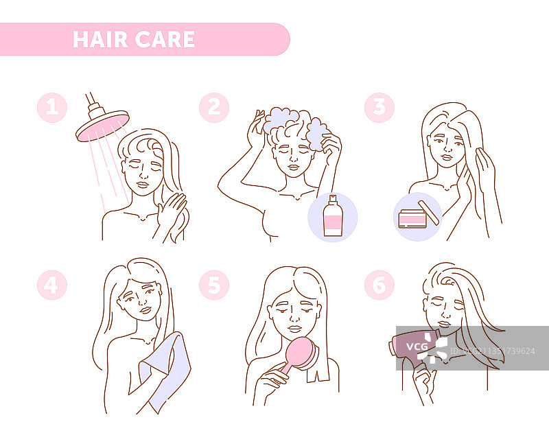 带轮廓女性角色的说明集图片素材