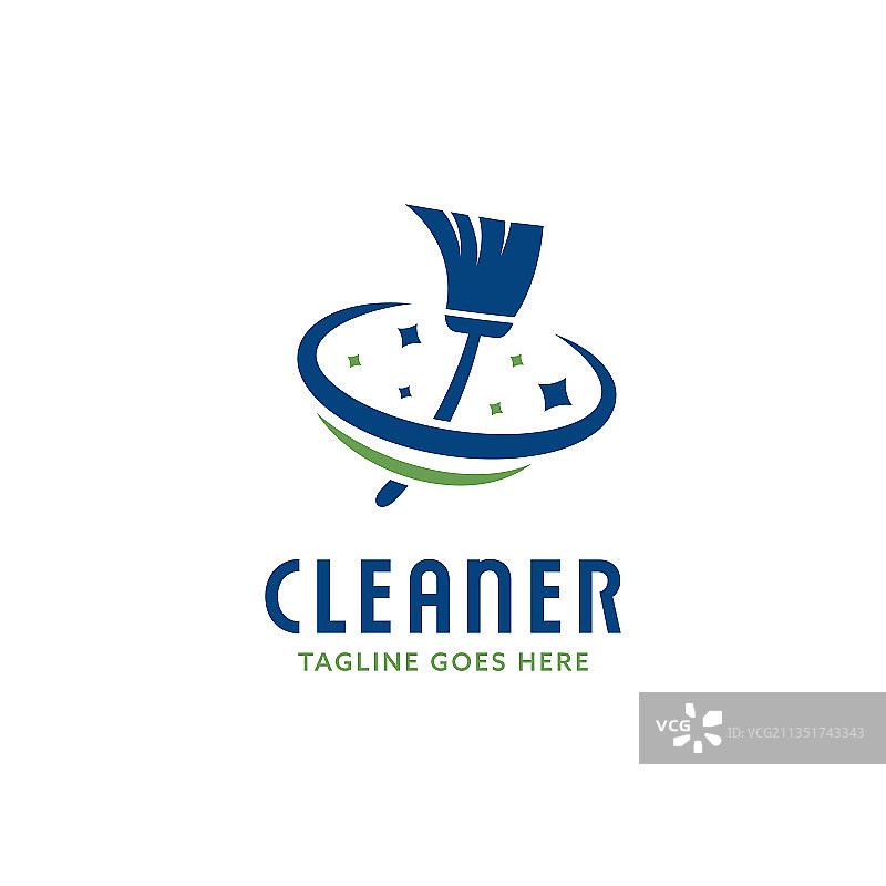 清洁服务和清洁工logo图标模板图片素材