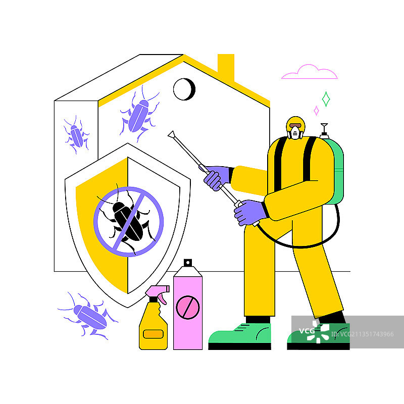家庭害虫防治抽象概念图片素材