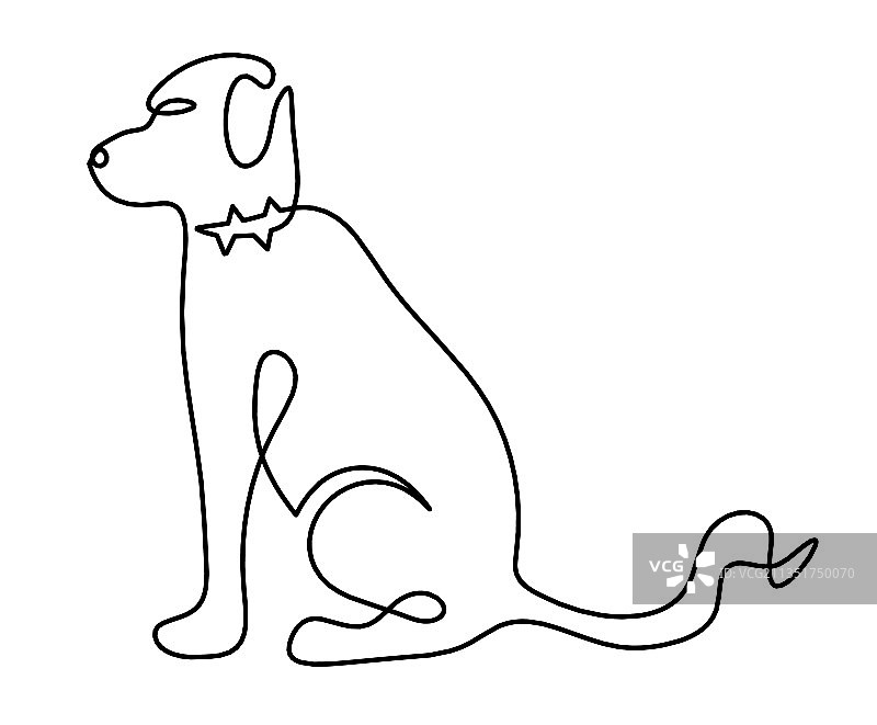 抽象狗的线条剪影图片素材