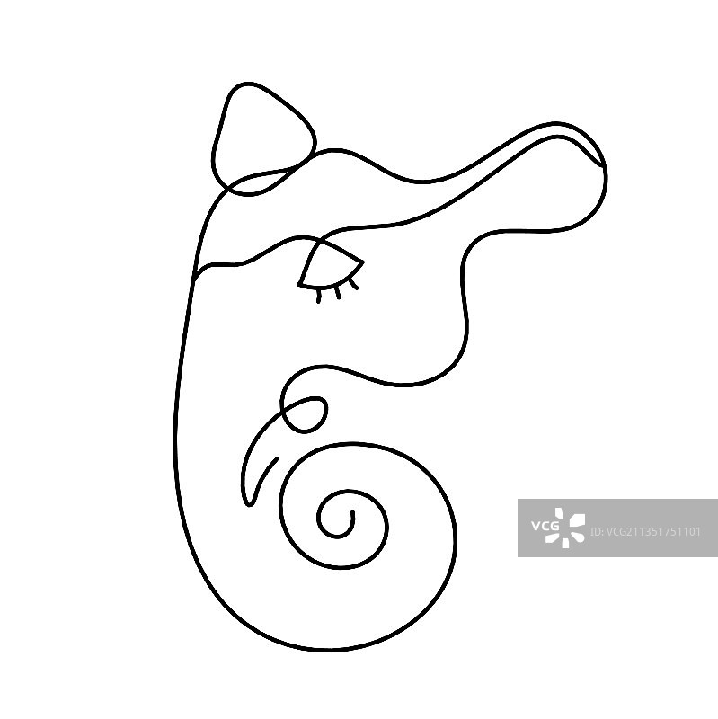 象头神线条剪影图片素材