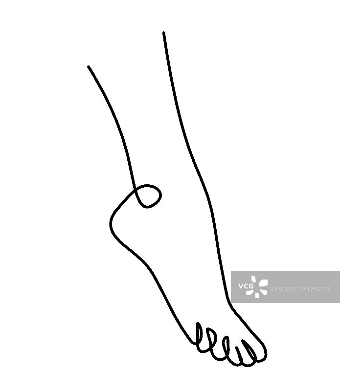抽象脚的线条画剪影图片素材