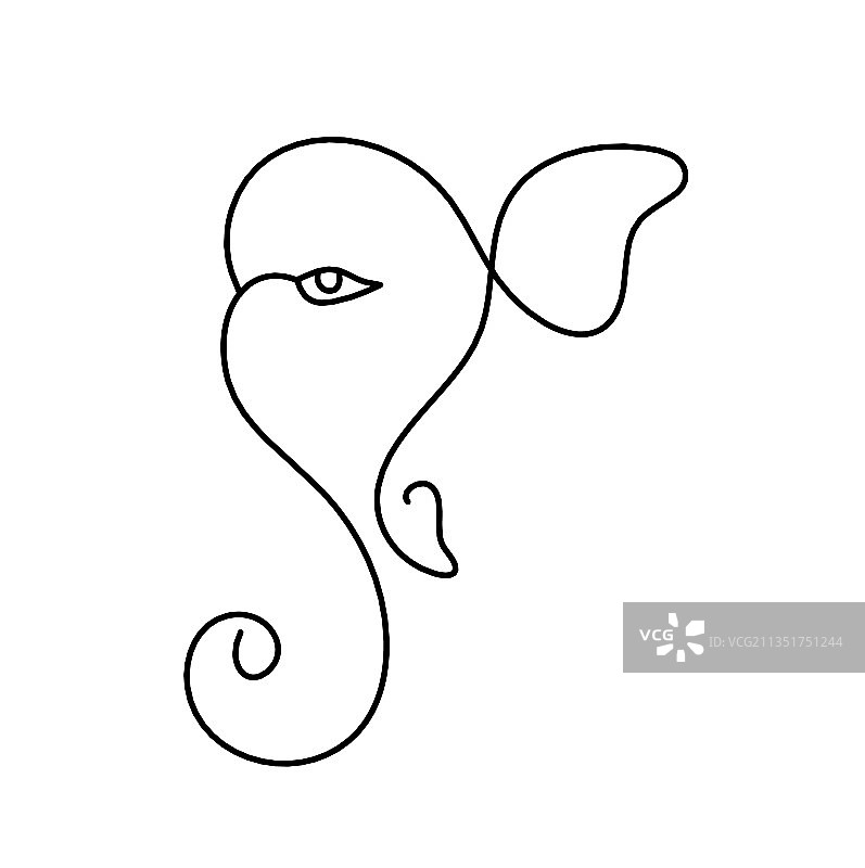 象头神线条剪影图片素材