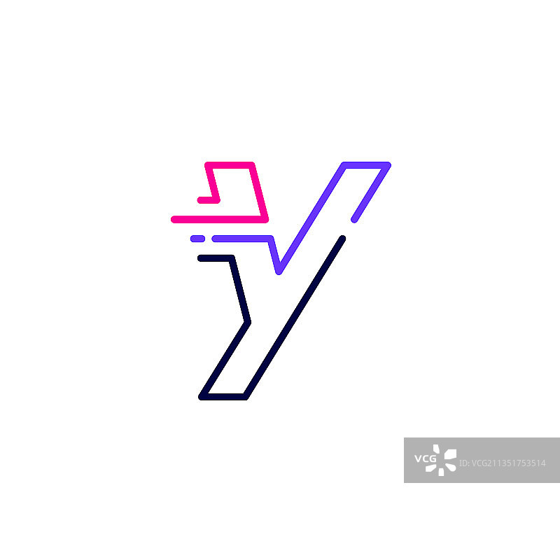 Y字母短划线小写科技数字快速标志图片素材