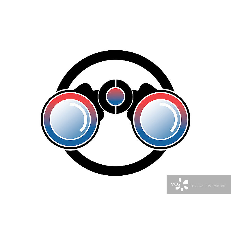 双筒望远镜Logo设计图片素材