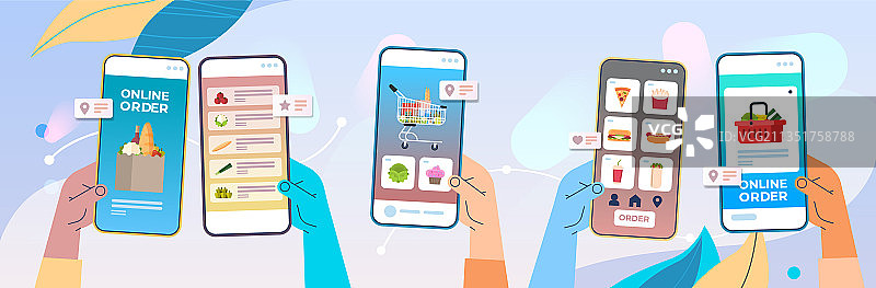 人手使用手机App下单图片素材