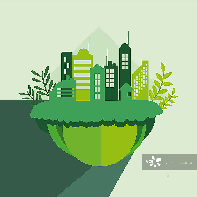 带有风车的可持续建筑图片素材