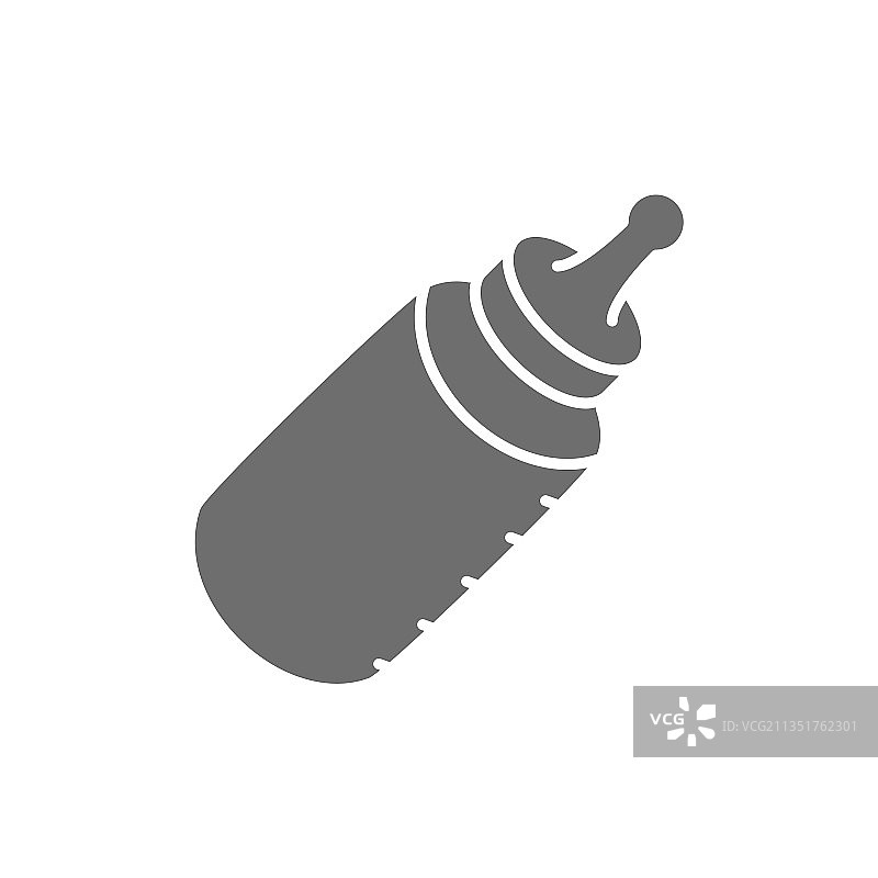 白色背景上的灰色奶瓶图标图片素材