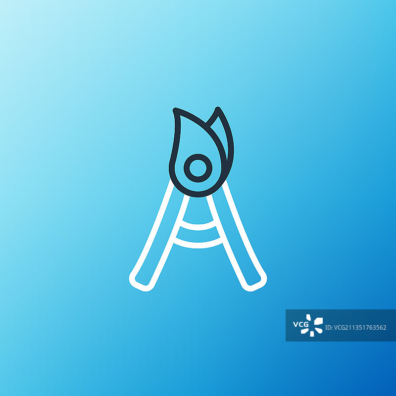 园艺手工剪刀修剪线条图标图片素材