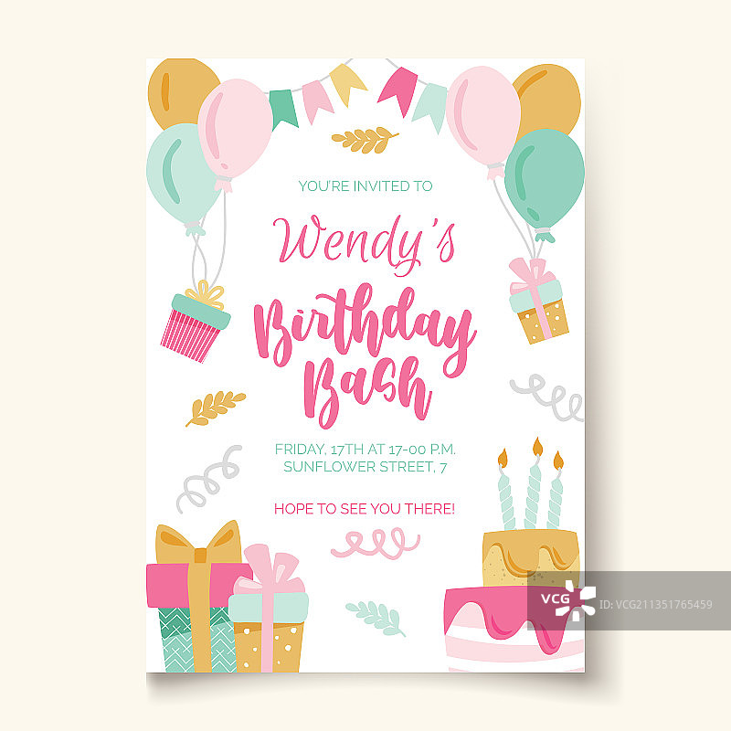 生日派对蛋糕字母模板图片素材