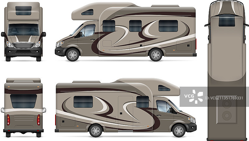 房车模型：车辆品牌设计（侧面和正面）图片素材