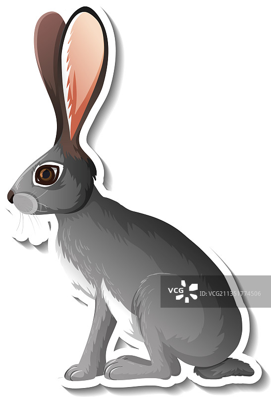 兔子卡通角色贴纸模板图片素材