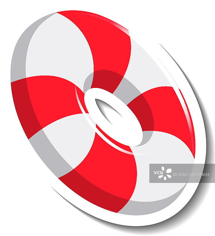 游泳圈卡通贴纸图片素材