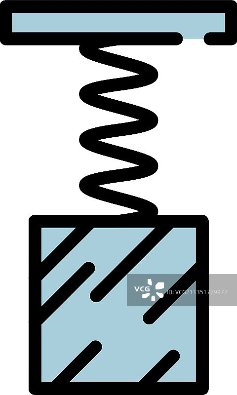 弹簧力彩色轮廓图标图片素材