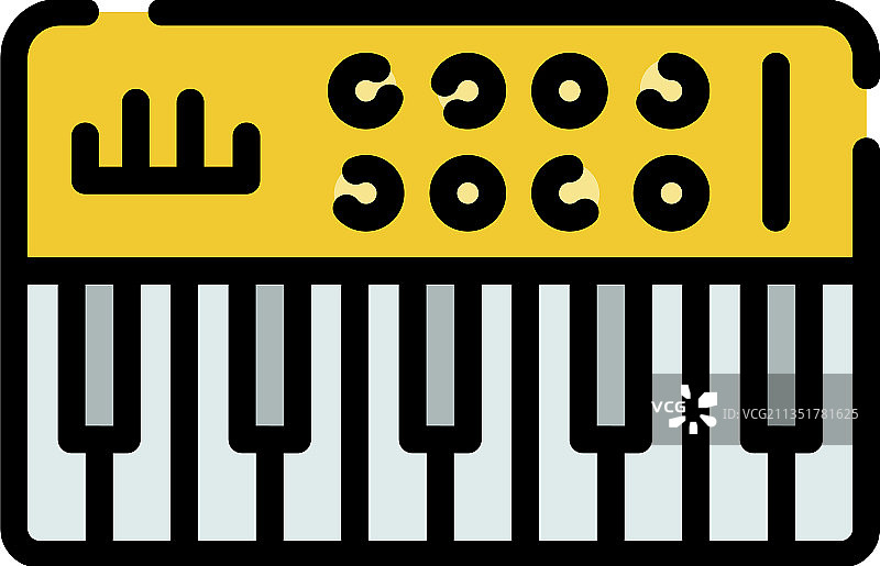 音频合成器彩色轮廓图标图片素材