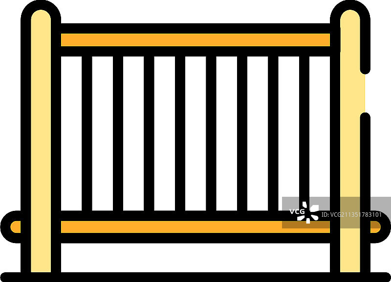 婴儿床图标彩色轮廓图片素材