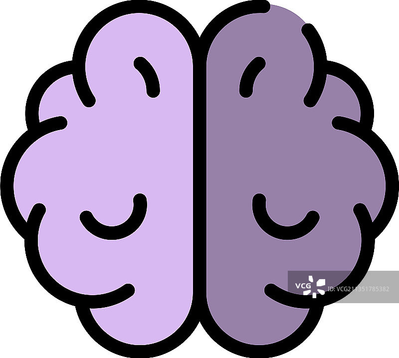 彩色轮廓大脑图标图片素材