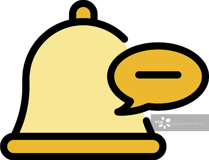 铃铛和聊天气泡图标彩色轮廓图片素材