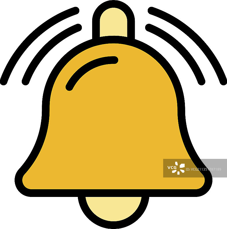 铃铛通知声音图标颜色轮廓图片素材