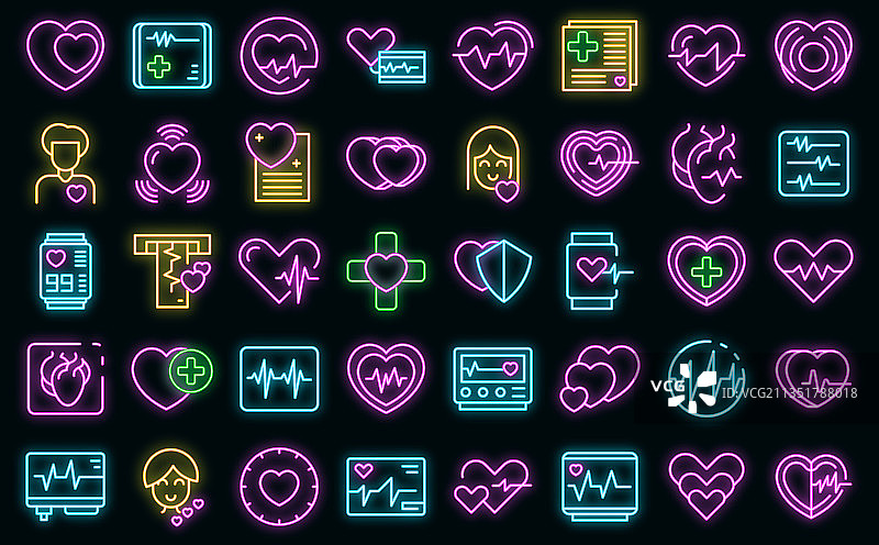 霓虹灯心悸图标图片素材