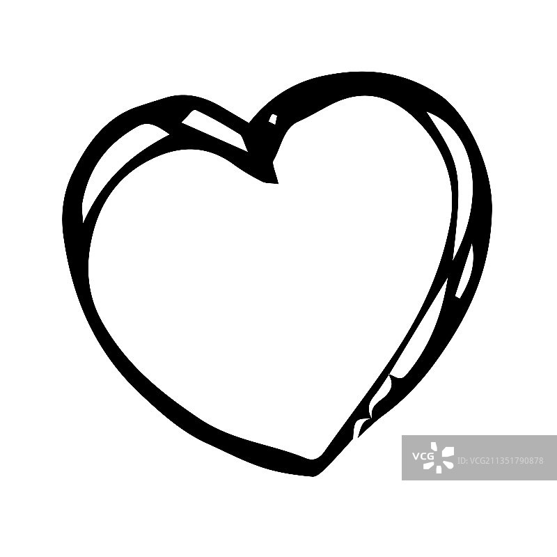 手绘线性心形图片素材