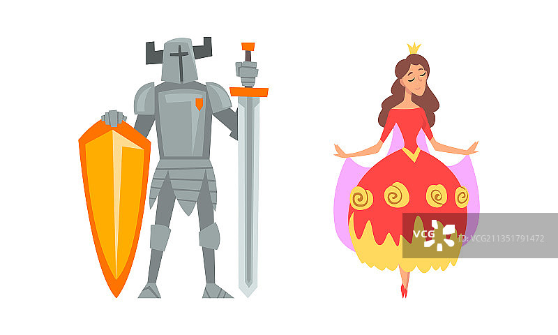 中世纪骑士与公主图片素材