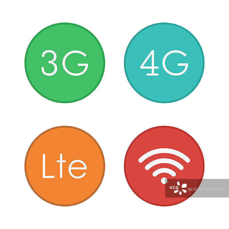 彩色移动互联网图标图片素材