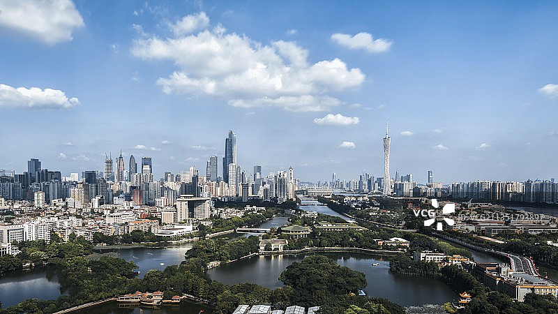 广州东湖与珠江新城图片素材