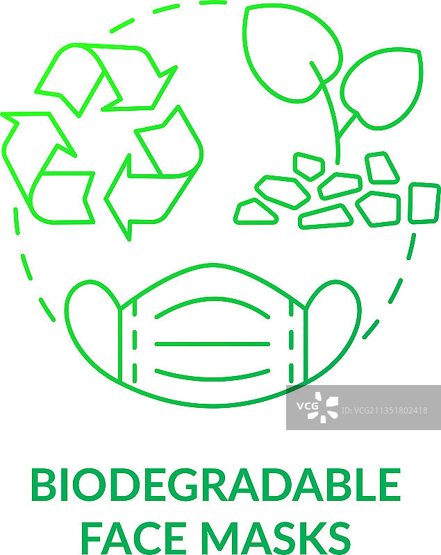 可生物降解外科口罩概念图标图片素材