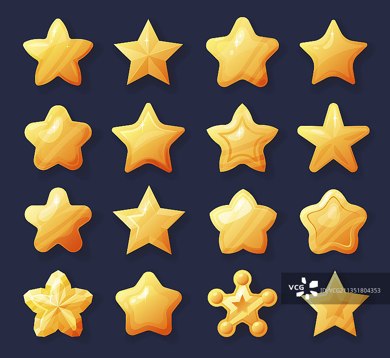 卡通金星套装（扁平风格）图片素材