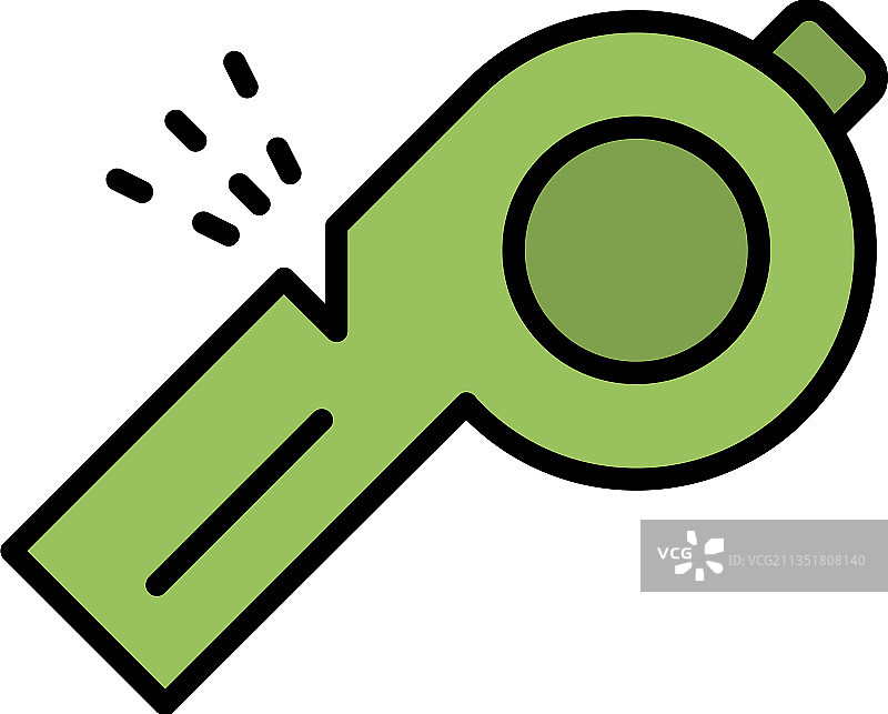 教练哨子图标彩色轮廓图片素材