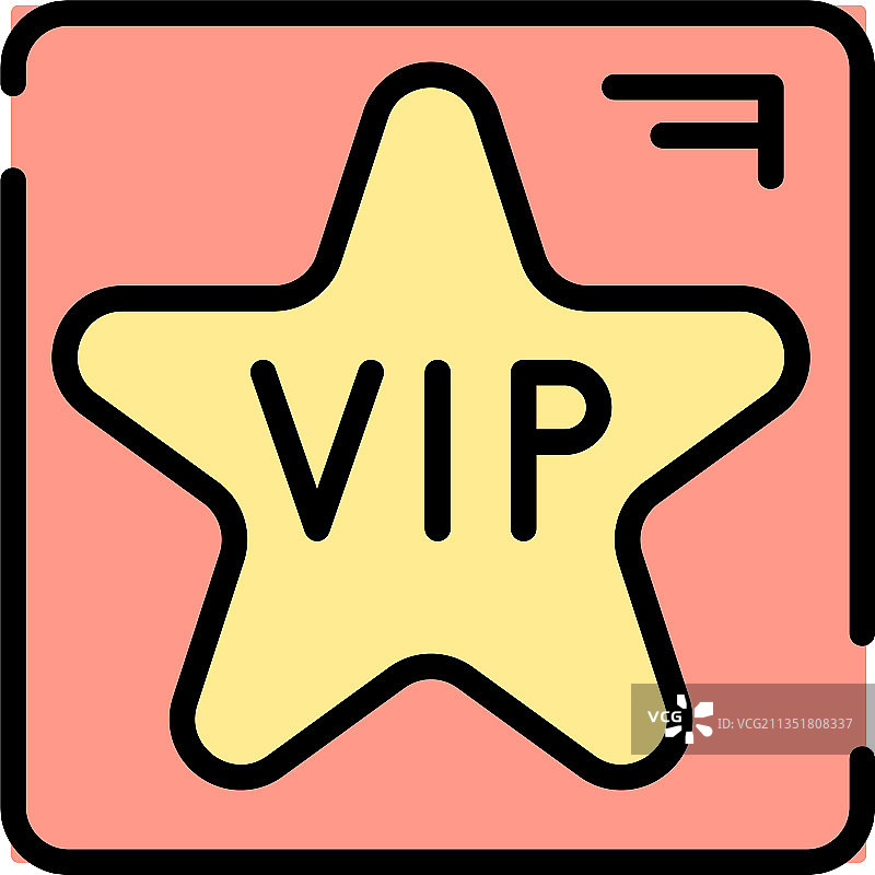 VIP星标图标彩色轮廓图片素材
