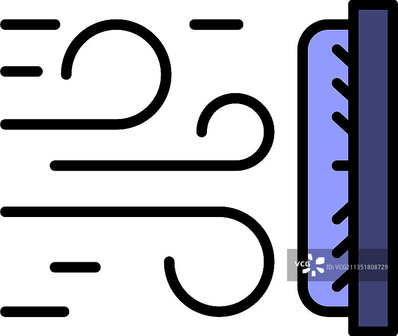 空气面料保护彩色轮廓图标图片素材