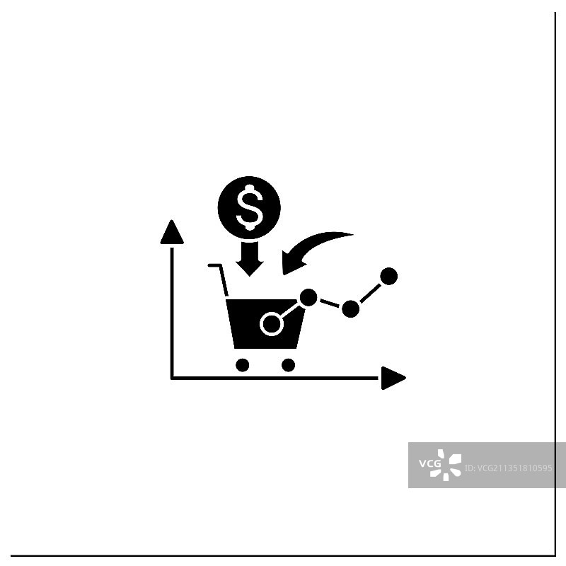 消费者需求增长Glyph图标图片素材