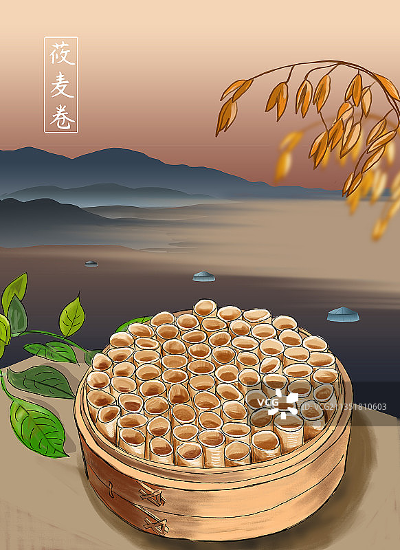 莜麦卷图片素材