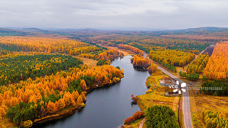 坝上秋色（泰丰湖）图片素材