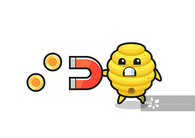 蜜蜂蜂巢用磁铁捕捉图片素材