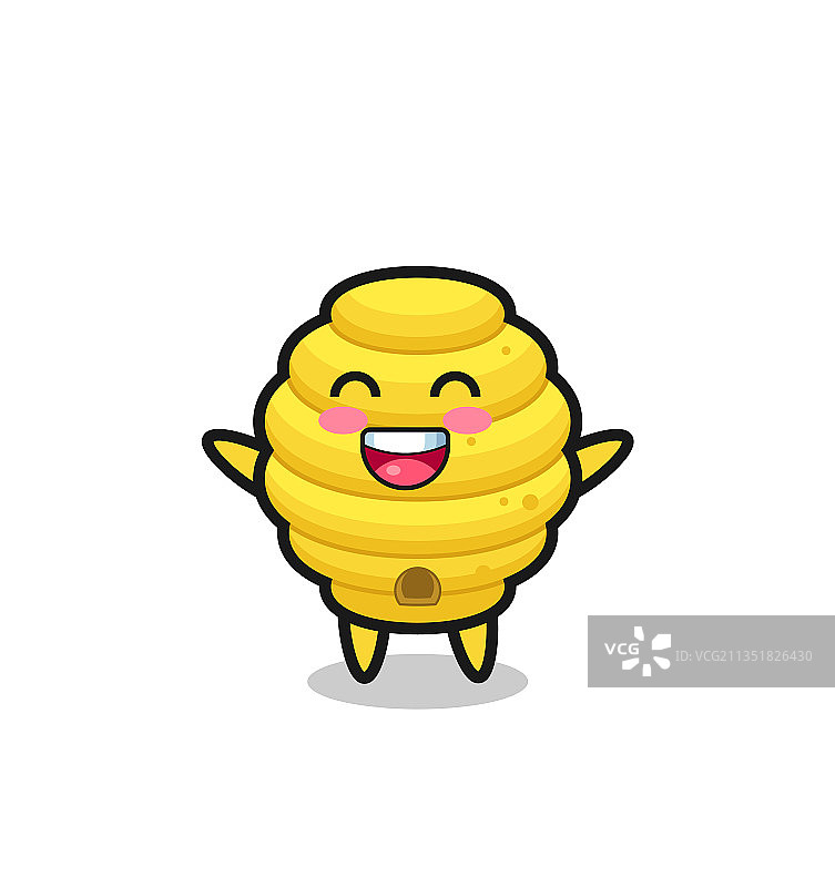 快乐的婴儿蜜蜂蜂巢卡通形象图片素材