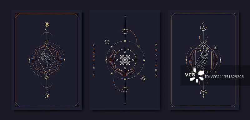 几何占星符号塔罗牌图片素材
