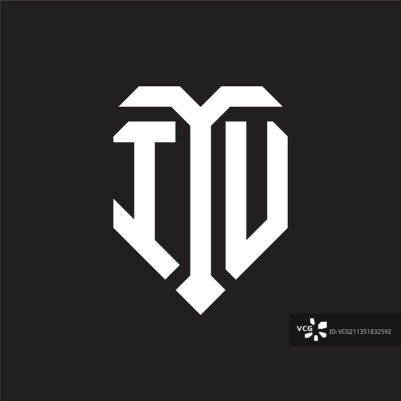 IU首字母组合标志设计模板图片素材