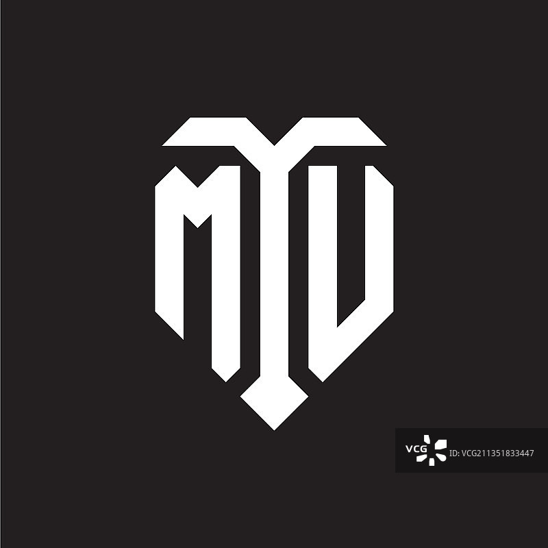 μ标志首字母组合设计模板图片素材