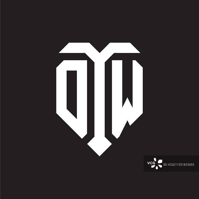 OW标志字母组合设计模板图片素材