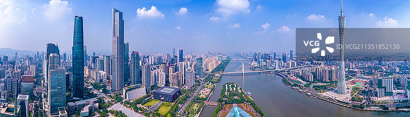 全景航拍广州城市建筑风光图片素材
