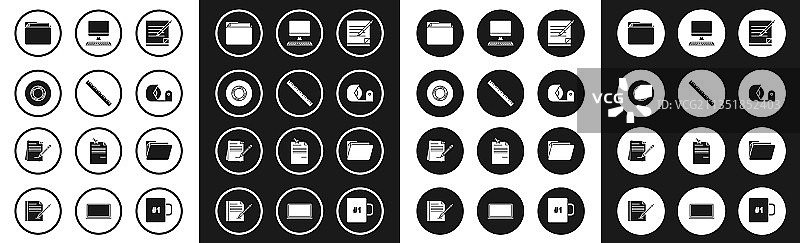 空白笔记本、笔、尺子和透明胶带图片素材