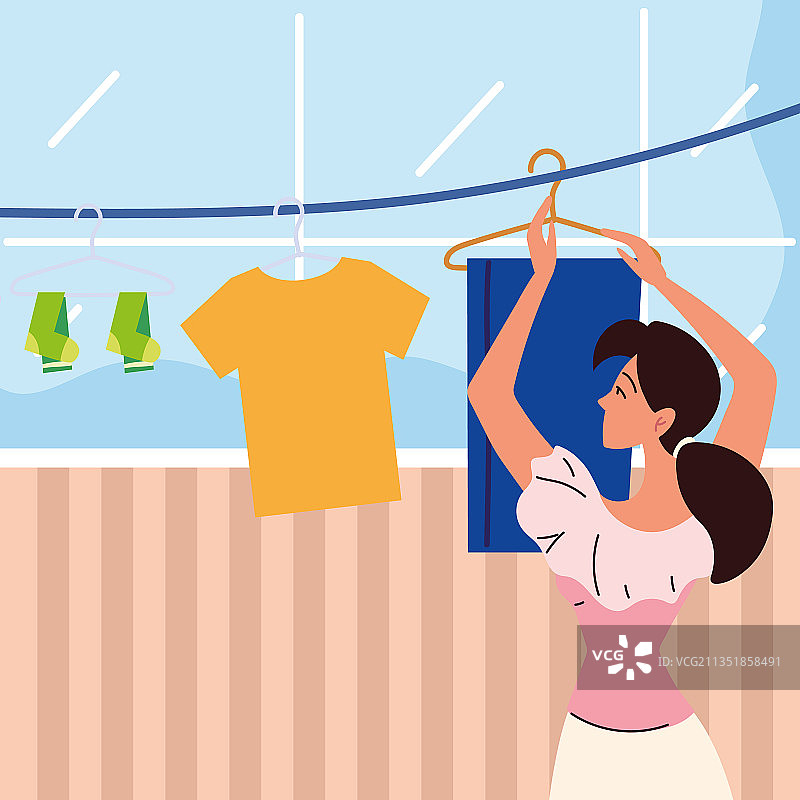 女人挂裤子图片素材