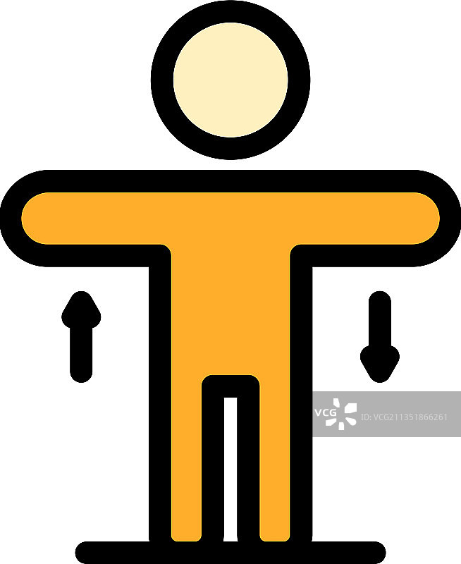 身体平衡感彩色轮廓图标图片素材