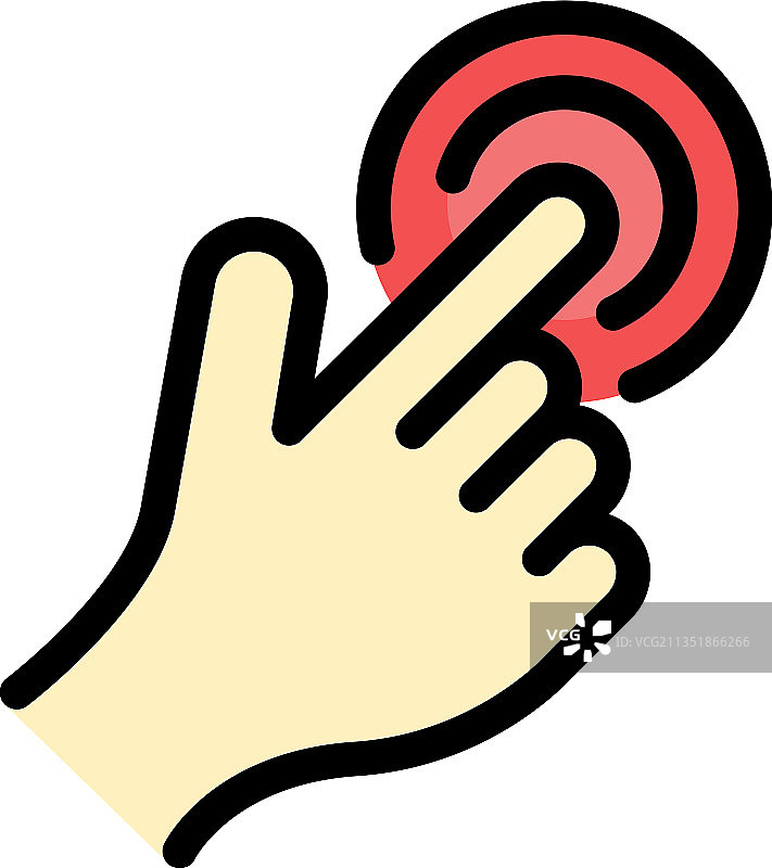 触摸感应图标彩色轮廓图片素材