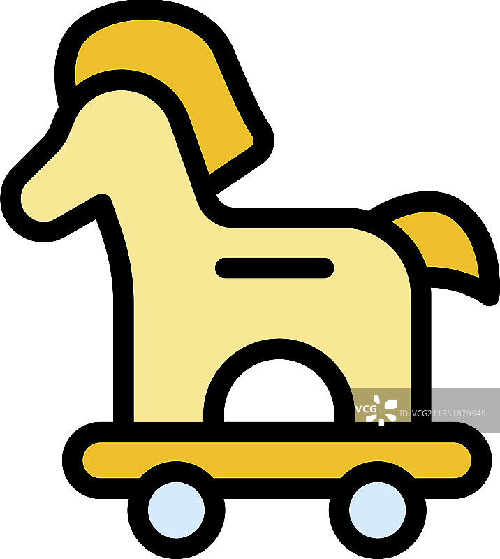 病毒特洛伊木马彩色轮廓图标图片素材