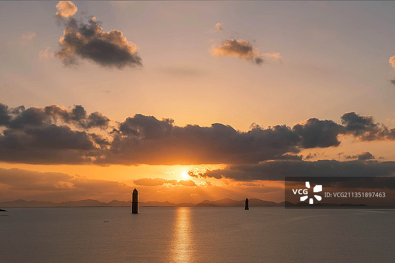 浙江温岭大斗山海上日出图片素材