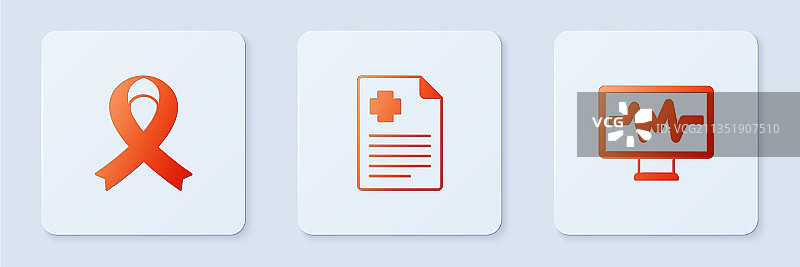 患者记录、宣传丝带和监视器图片素材